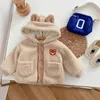 Детские зимние утепленные бархатные верхние пальто с рисунком медведя, детская верхняя одежда для маленьких девочек и мальчиков, верхняя одежда для малышей