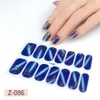 14 tips av 1 ark Stylish Portable 3D Relief Printed Crystal Nail Polish Film Self Lime Full Cover Nail Strips Waterproof Breattable Nail Patch Eco-Friendly