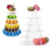 Bakeware Tools Stackbara Macaron Tower Stand Elegant 6-Tier Återanvändbar display för 92-95 Macarons Weddings Parties