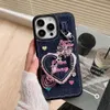 Obudowy telefonu komórkowego Ins Love Heart Jean Cloth Dżins etui z wisiorkiem na iPhone 15 12 13 14 Pro Max 11 Blak Bumper Miękka tylna okładka 231021