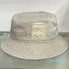Canvas Large Brim Flat Top Bucket Outdoor Travel Sun Protection Fashion Fisherman Hat Solid Color Versatile Patch Bob Hat