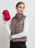 Women's Vests Women Vests Autumn Winter Ultra Light Duck Down Vest Female Slim Sleeveless Jacket Windproof Warm Puffer Waistcoat 4XL 231020