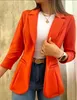 Mulheres jaquetas finas mulheres chique escritório senhora sem fivela blazer casaco vintage outono moda lapela colarinho manga longa senhoras outerwear elegante tops 231021