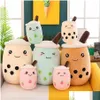 Coussins en peluche Coussins Dessin animé Tasse de thé au lait en peluche Oreiller en peluche Coussin de poupée Fruit Stberry Chocolat Crème glacée Maison Déco Dhw7A