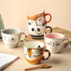 Mugs Cartoons Ceramics Coffee Mug Creative Hand Painted Drinkware Milk Tea Cups Novelty Gifts Cute Cup