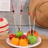 Forchette 100 pz 12 cm stuzzicadenti di bambù scegliere buffet cupcake frutta forchetta festa dessert insalata bastone cocktail spiedo per la decorazione domestica