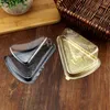 Take Out Containers 50 PCS Triangle Cake Box Plastic Sandwich Packaging Boxes Packing Gift Bakery (Black)