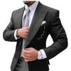 Erkekler Kraliyet Blue Business Mens Suit 2 adet Düğün Damat Smokin (Caot Pant)