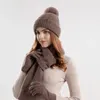 Bérets pour femmes, chapeau chaud, écharpe, gants, trois pièces, couverture de Protection des oreilles, laine épaisse, mode, silencieux tricoté, ensemble de garde d'hiver