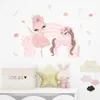 Wall Stickers Cartoon Pink Ballerina Girl Unicorn Rainbow Wall Stickers for Kids Room Baby Girls Room Decoration Wall Decals Room Interior 231020