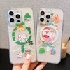 Cell Phone Cases For Magsafe Magnetic Wireless Charging Case iPhone 15 14 13 12 11 Pro Max Plus Clear Christmas Santa Claus Elk Cartoon Cover 231021