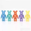 Actiespeelfiguren 10 stuks Bearbrick-actiefiguren Beer 11 cm Pvc-model Diy verfpoppen Kinderspeelgoed Kinderen Verjaardagscadeaus G220420 Drop Dhdoe