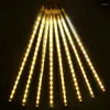 Strings Solar 30/50cm Meteor Shower LED String Lights Outdoor Street Lamp Garland Christmas Tree Decorations Wedding Fairy Garden Decor