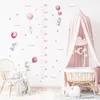 Wall Stickers Cute Elephant Height Measure Wall Sticker for Kids Rooms Girls Baby Room Decoration Cartoon Animal Growth Chart Wallpaper Vinyl 231020