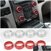 Other Interior Accessories Air Conditioning O Switch Knob Ring Decoration Er For Ford F150 Raptor 2013-2014 Car Drop Delivery Mobile Dhhpo