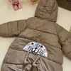 Детские дизайнерские комбинезоны, цельный пуховик, пуховик для мальчиков и девочек, теплая куртка для новорожденных, пуховая верхняя одежда, пуховое пальто для детей, Рождество