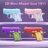 Игра в песок, водное веселье, 3D мини-модель пистолета 1911, ручные игрушки, 1 шт., пистолеты для мальчиков, детские забавные игрушки, пули без огня, резиновая лента, коллекция подарков 231021
