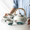 Ensembles de thé service à thé en céramique Pot de Style japonais boîte-cadeau théière tasses avec tasse à café créatif