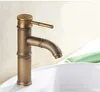 Смесители для раковины в ванной, латунный ретро-смеситель для раковины, бесплатная трубка, бамбук, прямое и холодное смешивание воды, сантехническое оборудование