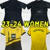 여성 23/24 Haaland Dortmund 축구 유니폼 2023 2024 Reus Neongelb Bellingham Hummels Brandt Reyna Brandt 위험 축구 셔츠 Black