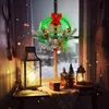 1pc kunstmatige kerstkrans met LED-licht, kerstmuurkunst voor voordeur binnen buiten kerstkransdecoratie