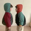 Manteau en duvet Parkas pour enfants, vêtements en coton, deux côtés, avec Clip épais, pour garçons et filles, hiver 2023, épissage à capuche