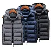 Hommes gilets hommes automne hiver épais et chaud vers le bas coton gilet jeunesse mode polyvalent à capuche décontracté débardeur manteau gilet mâle 231020