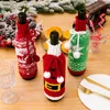 Copertura per bottiglie di vino natalizia a maglia Babbo Natale Champagne Capodanno per feste in casa decorazione del tavolo da cucina