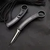 2 modelos Fibra de Cabon Garra de doble acción Karambit AUTO Cuchillos D2 Hoja Negro Zinc Aluminio Mango de aleación EDC Camp Hunt Cuchillo táctico Bounty Hunter Herramientas