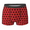 Underpants Retro Polka Dots Underwear Red And Black Men Shorts Briefs Elastic Trunk Print Plus Size