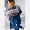 Womens Wool Blends Fashion Wooded Big Fur Terct Denim Jacket Women Darm Midwength Lengle Coat 231021