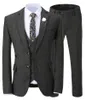 Costumes pour hommes costume 3 pièces un bouton revers coupe ajustée robe d'affaires décontractée pour mariage smoking blazer pantalon gilet