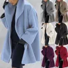 Manteau en laine mélangée à capuche pour femme, veste d'hiver, Trench, chaud, Slim, Long, pardessus, vêtements d'extérieur, 231020