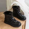 Stiefel 2023 Winter Schnee Für Frauen Marke Design Plattform Spitze-up Unten Tuch Plüsch Baumwolle Weibliche Sportswear Ski