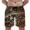 Męskie stroje kąpielowe 2023 Polinezyjskie niestandardowe sporty na plażę Swim Szybki Regulowany talia Vintage Art Print