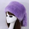 Bérets Mode Beau Faux Chapeau De Fourrure De Raton Laveur Femmes Casquettes D'hiver Multicolore Doux Haute Chaud Russe Mongol Avec Queues