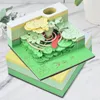 Lycka till Koi 3D-pappershuggningsmodell Obs Tabell tredimensionell anteckningsblock Penhållare Holiday Xmas-gåvor med låda