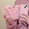 Чехлы для мобильных телефонов Корея INS Cute 3D Love Heart Folds Pink Girl Мягкий чехол для iPhone 14 Pro Max 13 12 11 Сплошной цвет Силиконовая противоударная задняя крышка 231021