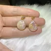 Dangle Earrings 16-17mm Multi-color Baroque Pearl Earring Gold Ear Drop Hook Cultured Freshwater Classic Jewelry