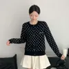 Miumius Sweater Designer Fashion Women Advanced Sense Letter Jacquard Polka Dot Round Neck Knitted Cardigan Autumn/winter New Niche Design Jacket