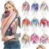 Festa Favor 40 Cores Mulheres Listrado Xadrez Lenços Grade Borla Envoltório Oversized Check Xaile Inverno Neckerchief Lattice Quadrado Cobertor S Dhjia