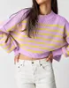 Women's Sweaters Striped Sweater Autumn Loose Pullover Tops Korean Thick Warm Winter Jumper Female Vintage Blue Green Knitted