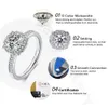 925 Sterling Silver Ring Round Cut Cubic Zirconia Engagement Rings Solitaire Halo Promise Ring for Women