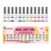 Nagelgel 12st/parti 8 ml foder ding målning polsk underbar färg franska geler uv/led konstdesign målning e241 droppleverans hälsa skönhet dh986