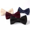 Bow Ties Solid Color Sticked Bowties för män Kvinnor Dubbel däck Förbundet justerbar bowknot Knitting Casual Wedding Party Tie