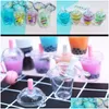 Outros componentes de jóias 10pcs Mini Frappuccino Cup Café Dollhouse Miniatura Simação Plástico Bolo Creme Copos Chaveiro Fazendo Jewell Dhowi