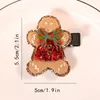 Haaraccessoires 2 stuks Gingerbread Man Haarspelden Glitter Kerst Haarspelden Zoet Jaar Clip Kindercadeaus