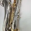 Wysokiej klasy srebrny oryginał struktura O37 Model B-Tune Professional Tenor Saksofon profesjonalny ton Jazz Instrument 00