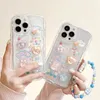 Mobiele telefoon hoesjes Koreaanse 3D Beer Hang Chain Lanyard Clear Soft Case voor iPhone 15 14 Pro Max 11 13 12 Mini XR 6 8 7 Plus X XS SE Leuke Cover 231021