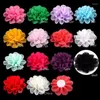 Flores decorativas 10 tamanhos 10cm 14 cores grandes chiffon fofo para crianças meninas acessórios para cabelo tiaras de tecido artificial